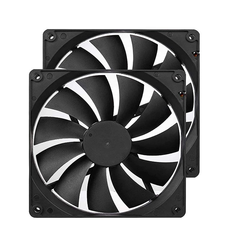 PANO-MOUNTS 140mm Quiet PC Case Fans with 3pin 4pin & Molex Connector 1000RPM 2-Pack for Computer PC Case CPU Cooling - Image 1